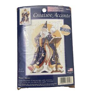 Creative Accents Wizard Sorcier Cross Stitch Kit 5 X 7 2005 Dimensions UNUSED